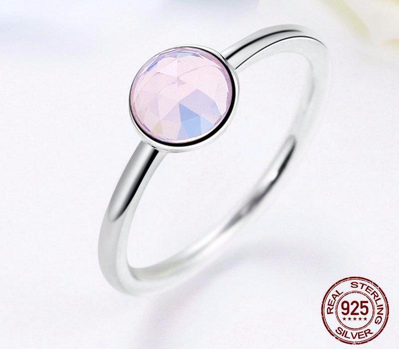 Luxuirous Opalescent Pink Birthstone Ring