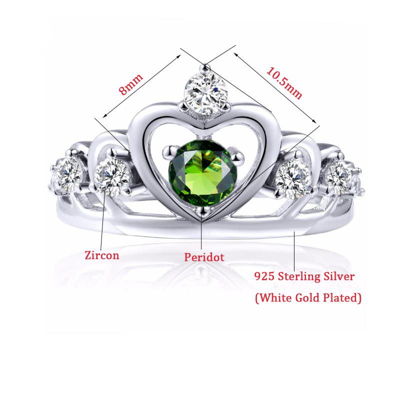 Fashion Crown Birthstone Ring